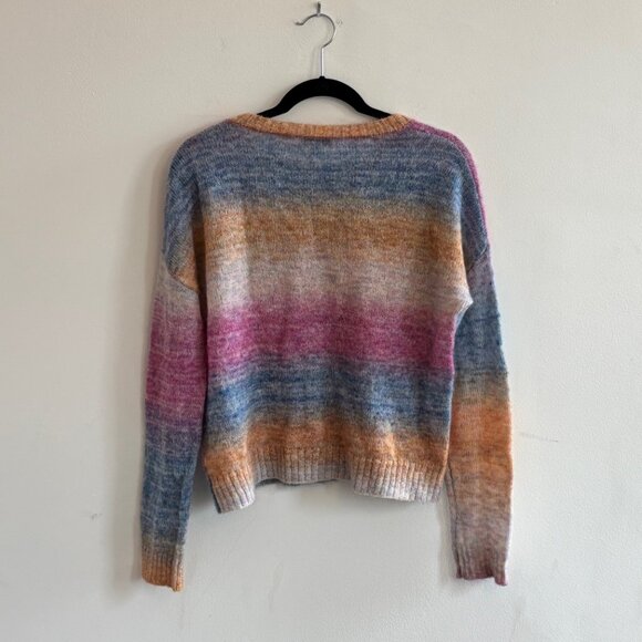 Rails Camille Mohair Blend Sweater Ombre Rainbow Size M Crew Neck Pullover - Picture 3 of 4